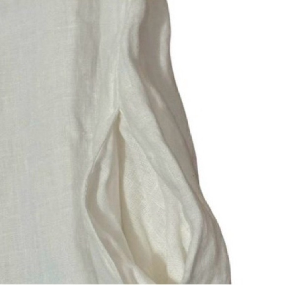 100% Linen Crown Linen Designs White Linen Shift Dress - Picture 3 of 5